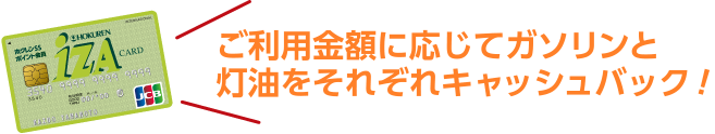 ご利用金額に応じてガソリンと灯油をそれぞれキャッシュバック！