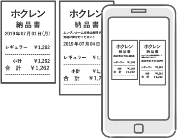 レシート複数枚の時の撮影方法